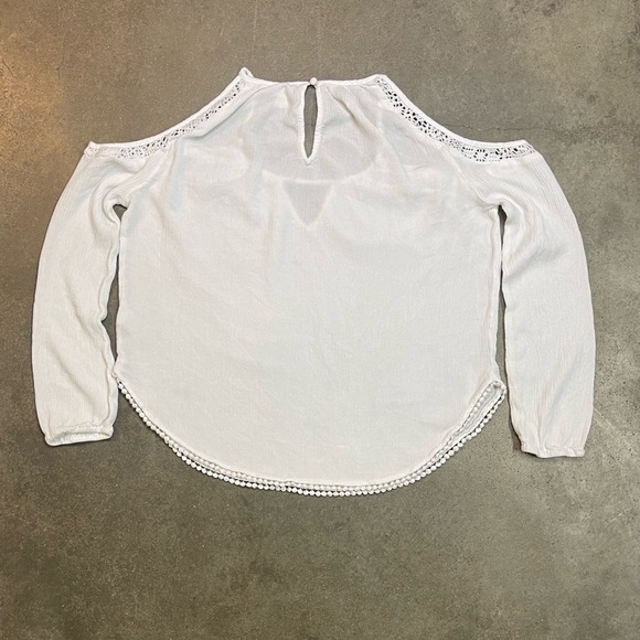 Aeropostale Long Sleeve Lace Trim Peasant Babydoll Shirt Y2K - Picture 5 of 9